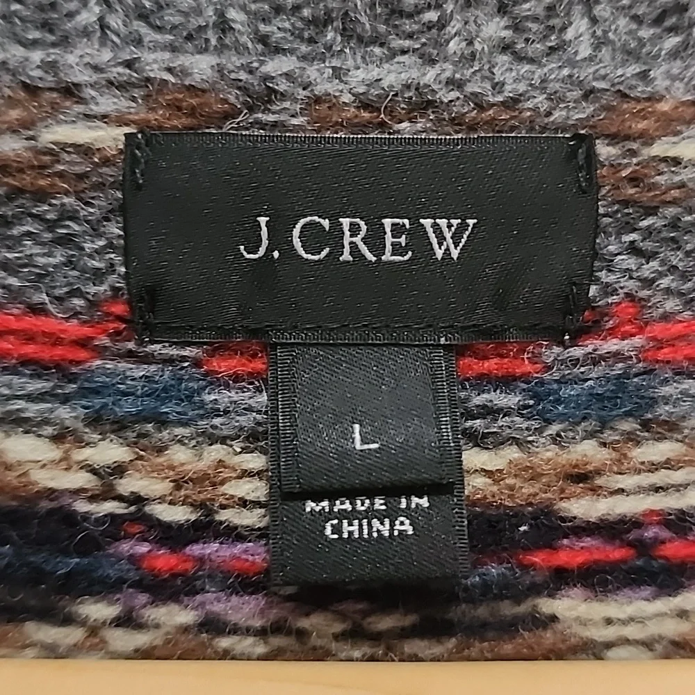 J. Crew Fair Isle 100% lambs wool sweater size L